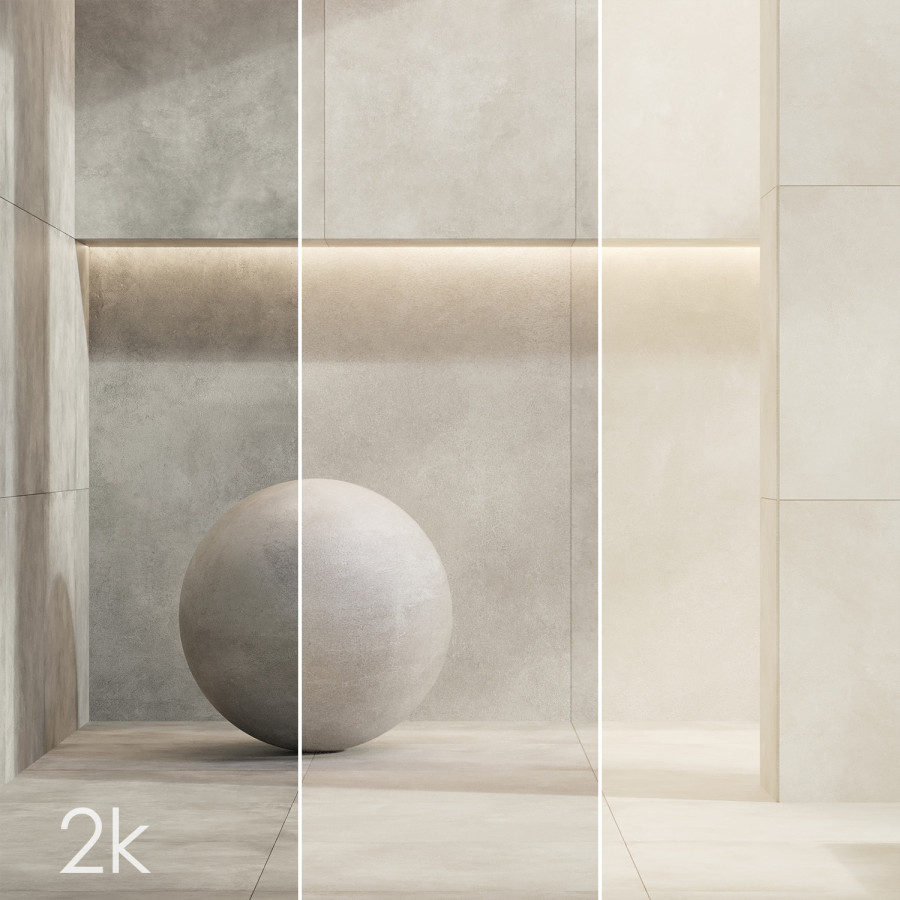 Caesar Set 32 - Concrete Porcelain Tiles Bundle - 3D Model for