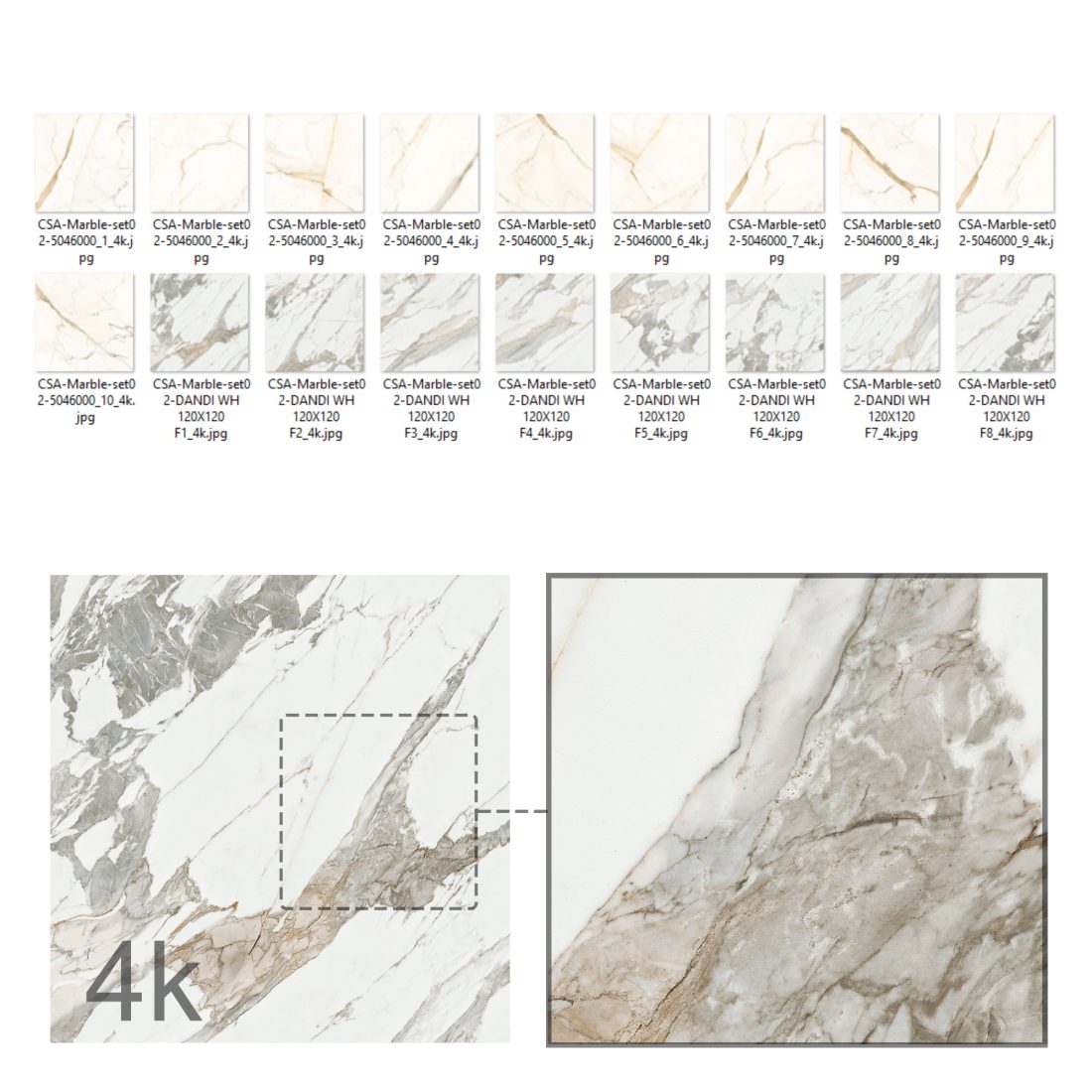 Marble Set 02 - Bundle - 2 Types Of Calacatta Gold - 3D Model for