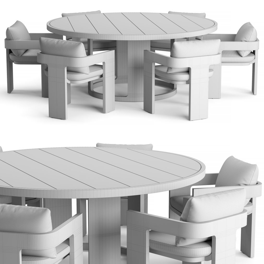 Rh Table Ronde Rh Sedona Aluminum Round Dining Table 72 3D Model for Corona | CGMood