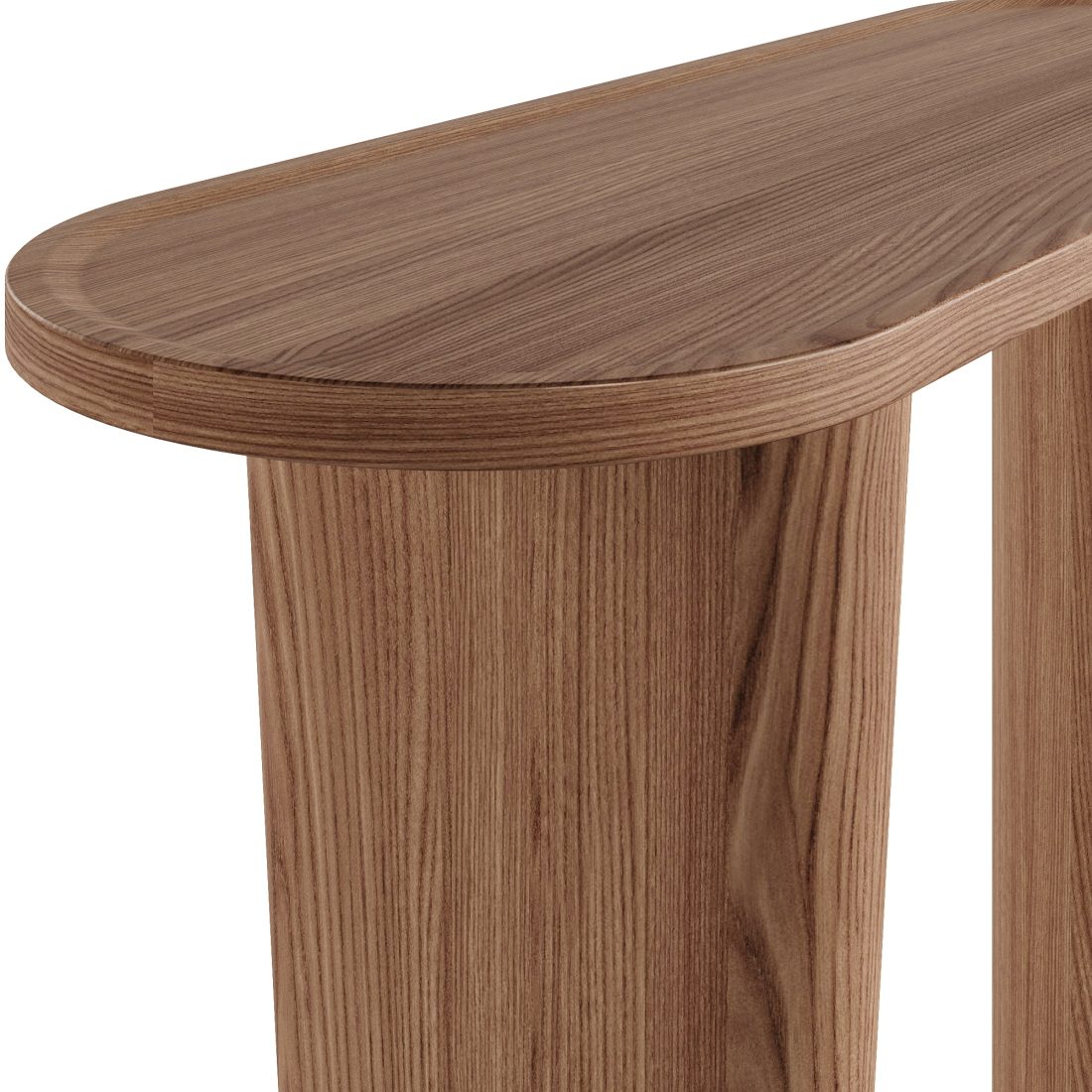 Console Oval Walnut Half Point 3D Model for VRay, Corona | CGMood