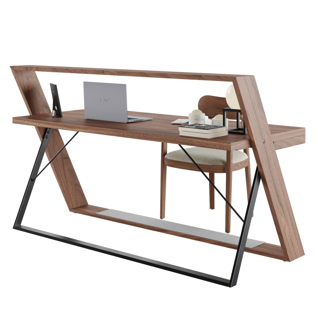 Workdesk Angel Angel Cerda Office Desk In Walnut Wood - 3D Model for VRay, Corona