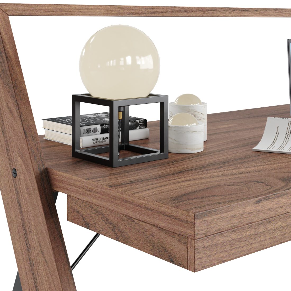 Workdesk Angel Angel Cerda Office Desk In Walnut Wood - 3D Model for VRay, Corona