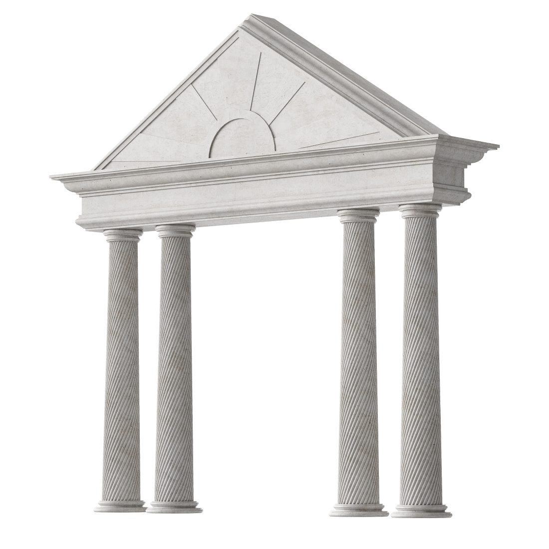 Classical Pediment With Elegant Columns 3D Model for VRay, Corona | CGMood