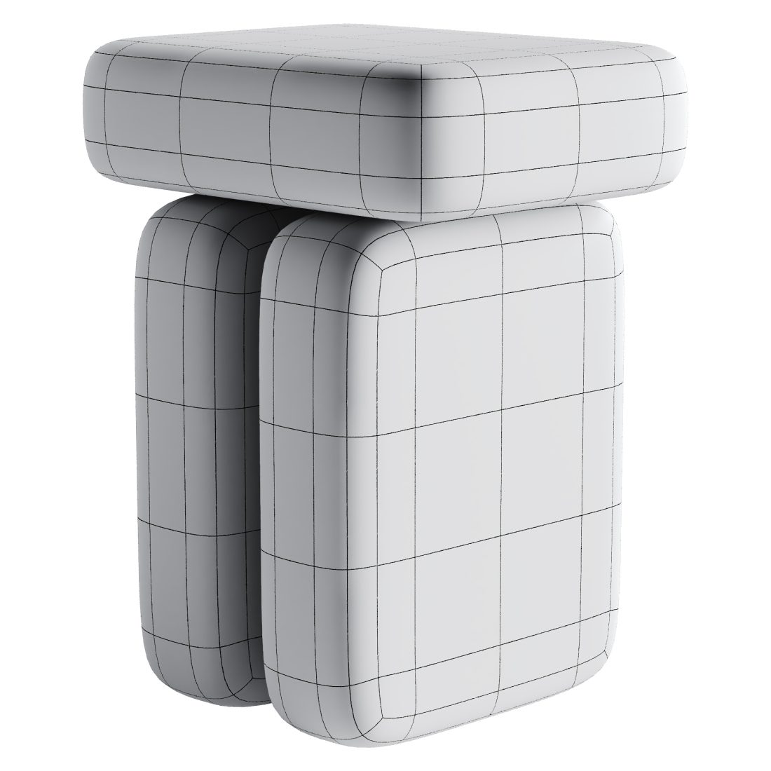 Wooden Stool - 3D Model for VRay, Corona