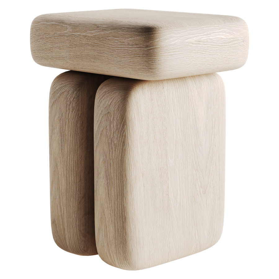 Wooden Stool - 3D Model for VRay, Corona