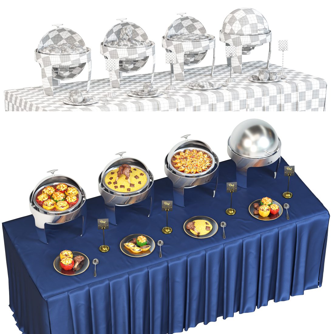 Open Buffet Set 05 3D Model for VRay, Corona | CGMood