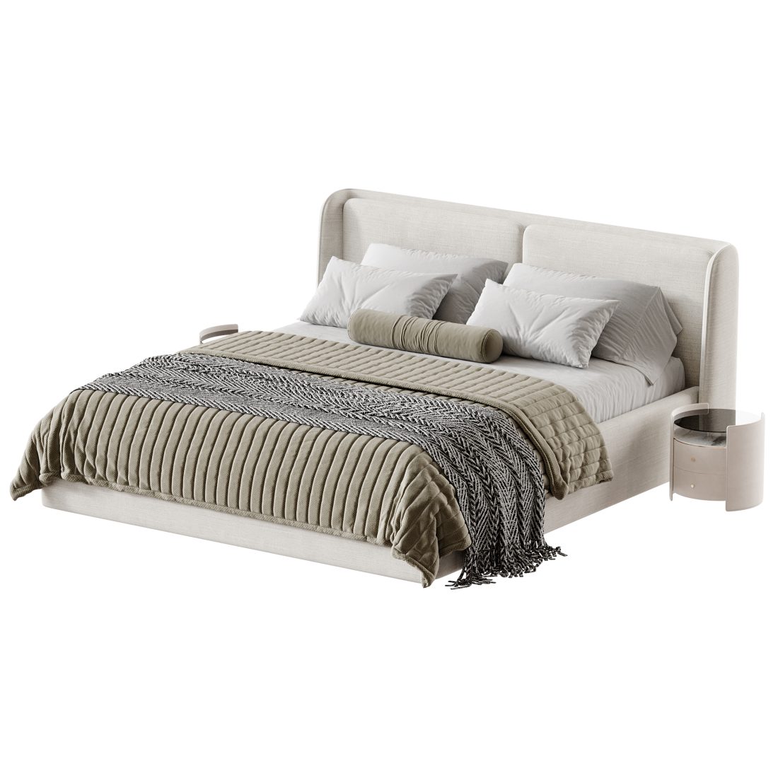 Shell Double Bed By Luzaro 3D Model for Corona | CGMood