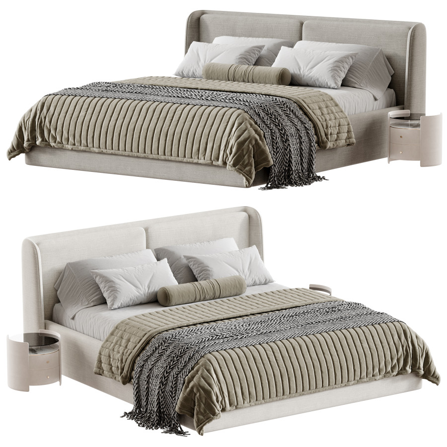 Shell Double Bed By Luzaro 3D Model for Corona | CGMood