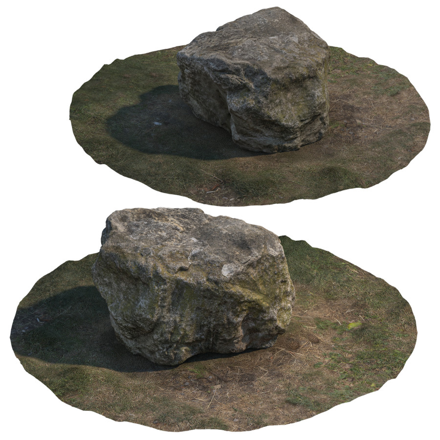 Rock With Grass 3D Model for VRay, Corona | CGMood