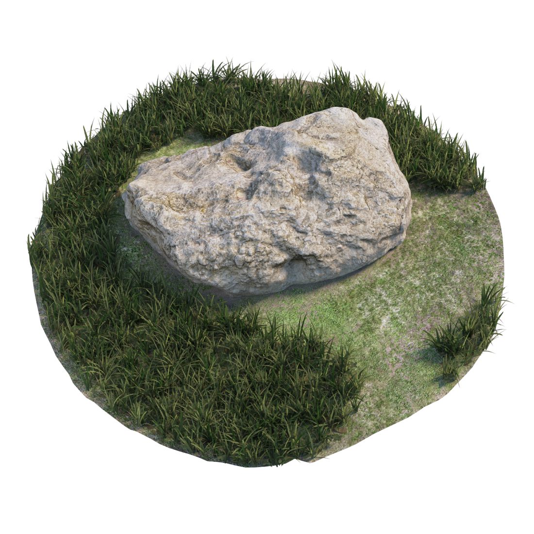 Rock With Grass 3D Model for VRay, Corona | CGMood