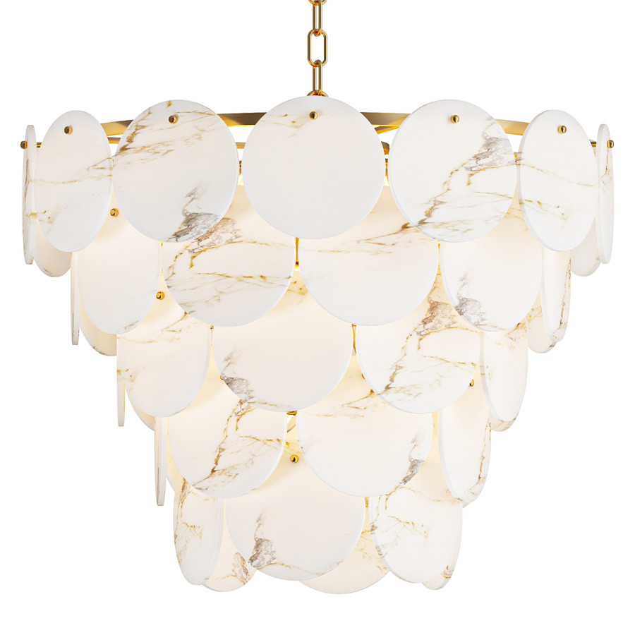 Alabaster Shell Brass Chandelier 3D Model for VRay, Corona | CGMood
