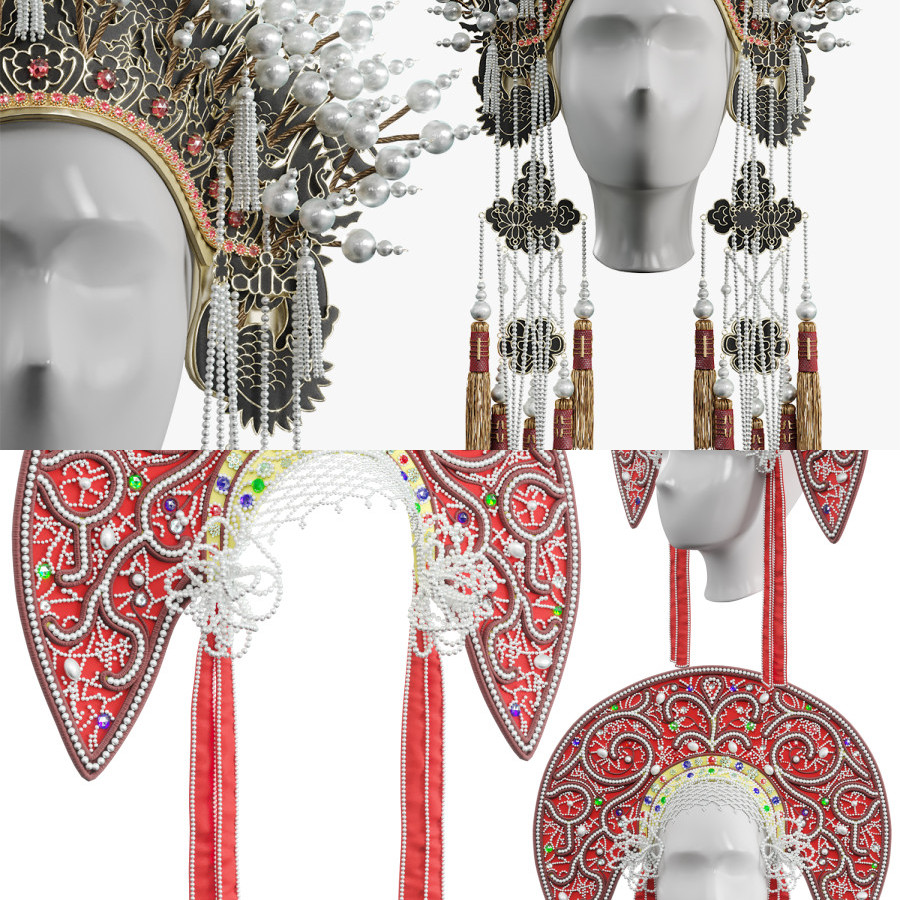 luxurious national headdresses by Dmitry Vetrov
