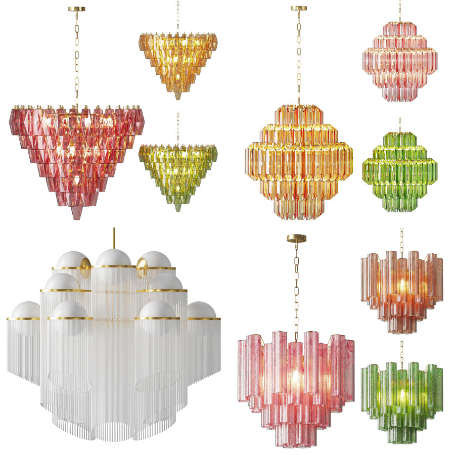 Modern Glass Chandelier Collection - 11 Premium Lighting Models by Sodiq Samadov