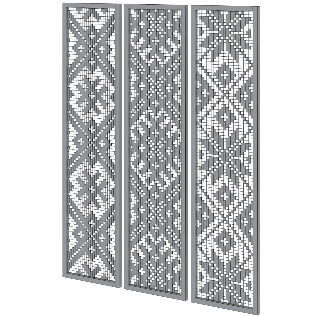 Wall Panel Made Of Threads With Geometric Pattern 3D Model for VRay ...