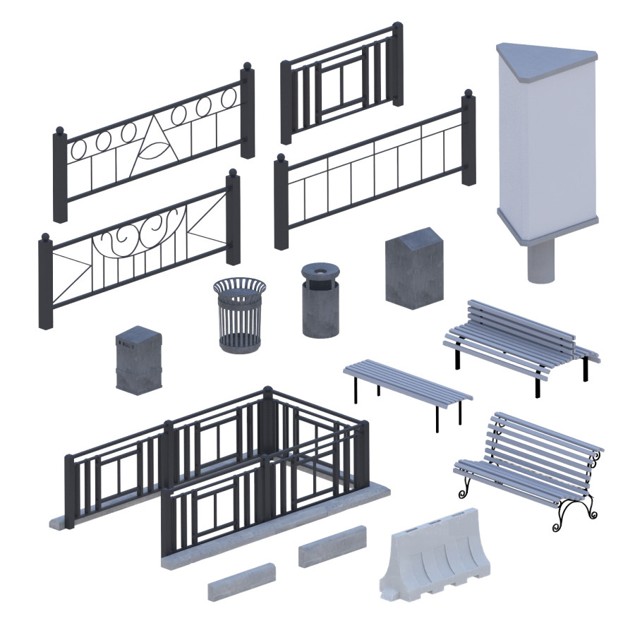 Urban Street Furniture Set by Sergey Koshkarov