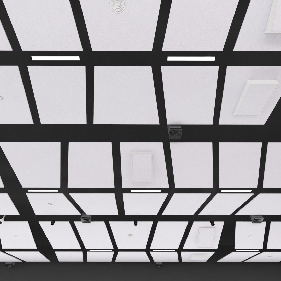 Modular Ceiling With Modular Ceiling Panels 3D Model | CGMood