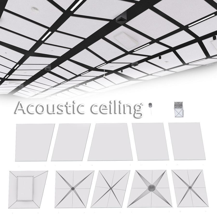 Modular Ceiling With Modular Ceiling Panels 3D Model | CGMood