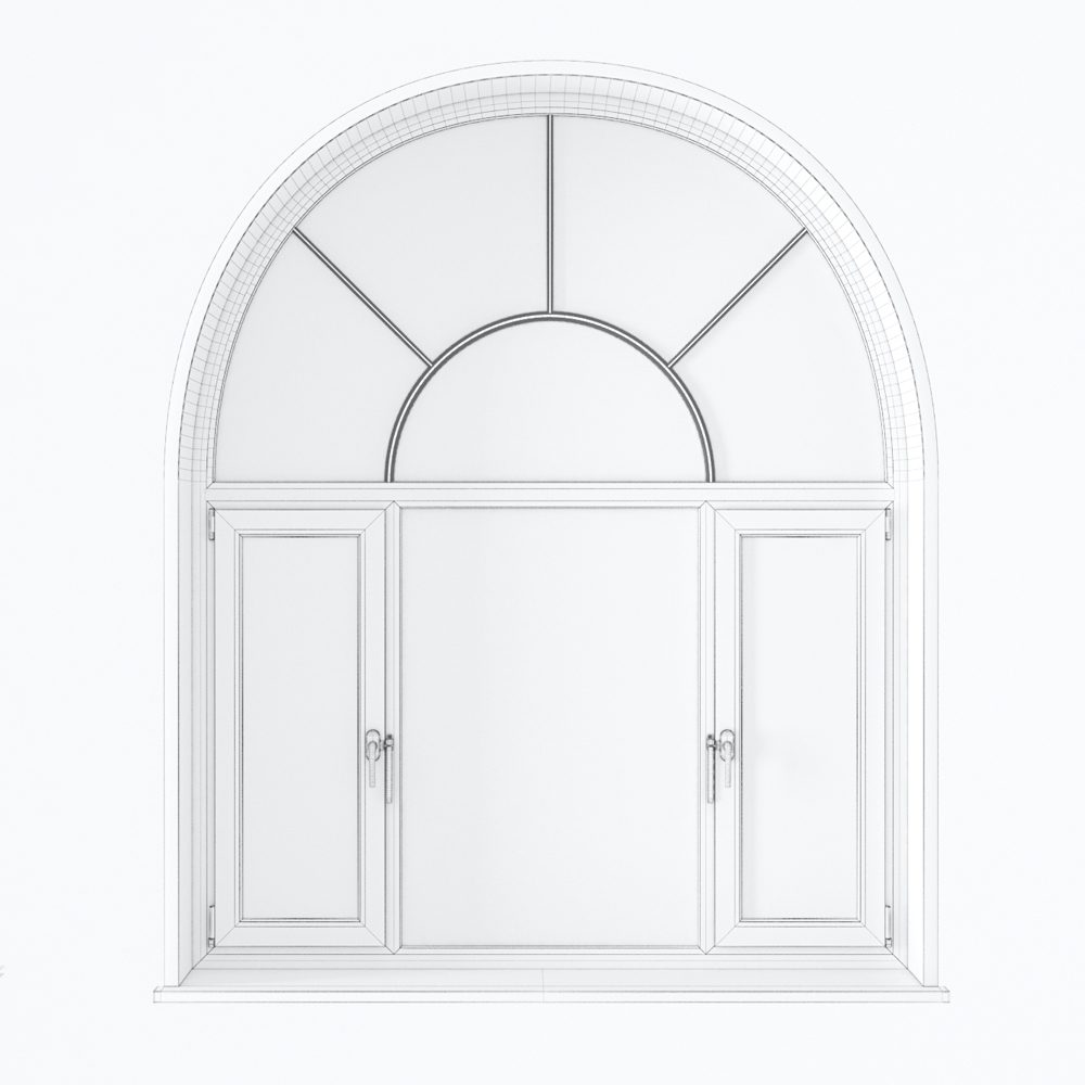 Arched Plastic Windows Set 3D Model for VRay | CGMood