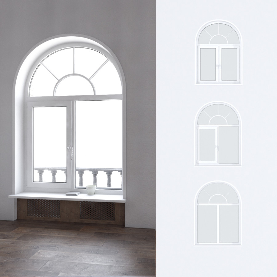 Arched Plastic Windows Set 3D Model for VRay | CGMood