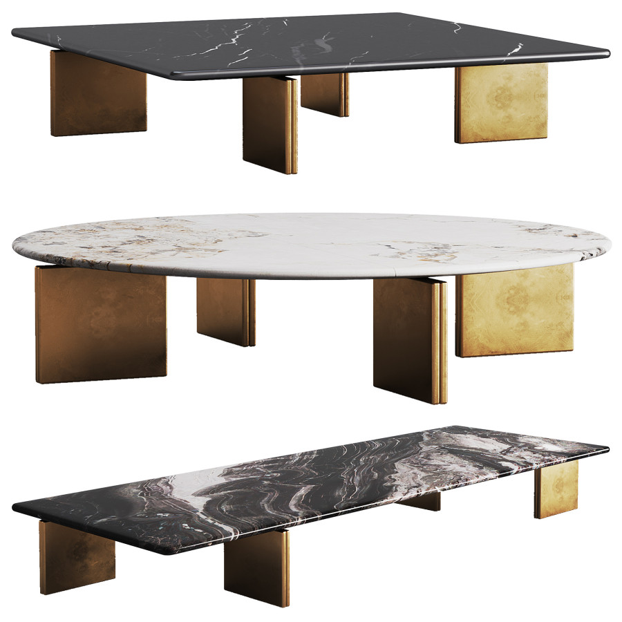 Yves Coffee Table Set By Minotti 3D Model for VRay, Corona | CGMood