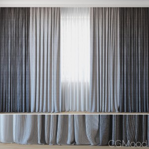 Curtains With Tulle Set 06