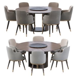 Sendai Round Dining Table And Misool Dining Chair
