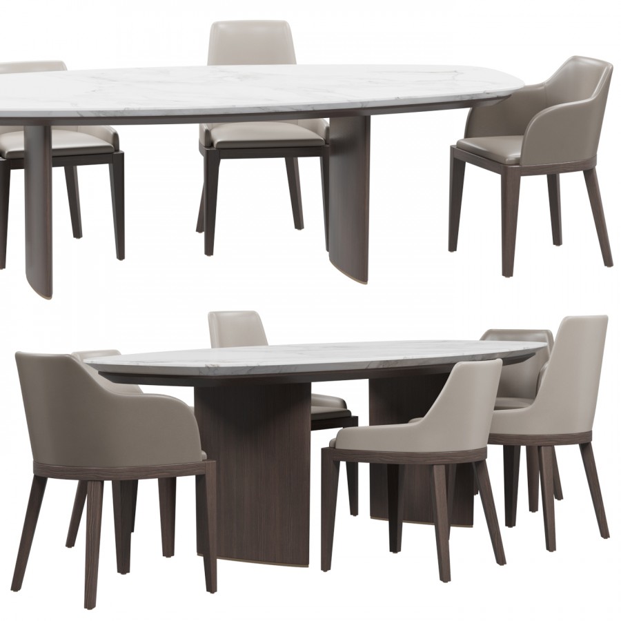Misura Emme Cleo Chairs And Ala Table 3D Model for Corona | CGMood