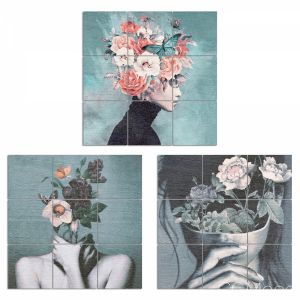 Picture Wood Wall Art | Blue Woman