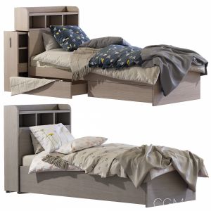 Light Oak Galway Bed With Storage Set 63