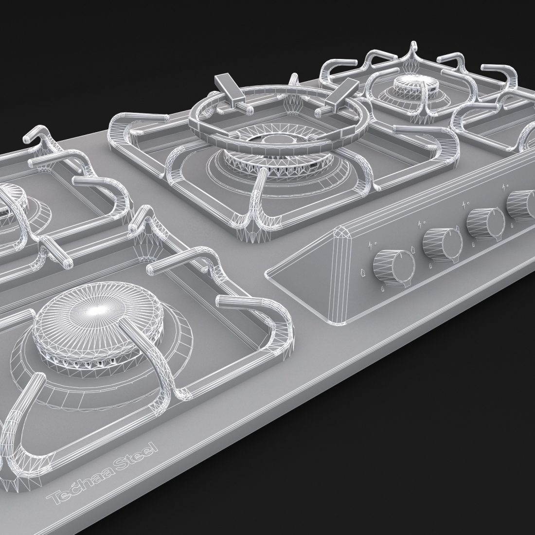 Cooktop 01 - 3D Model for VRay
