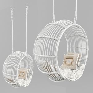 Rattan Swing Chair White Natural Hunter Nomad