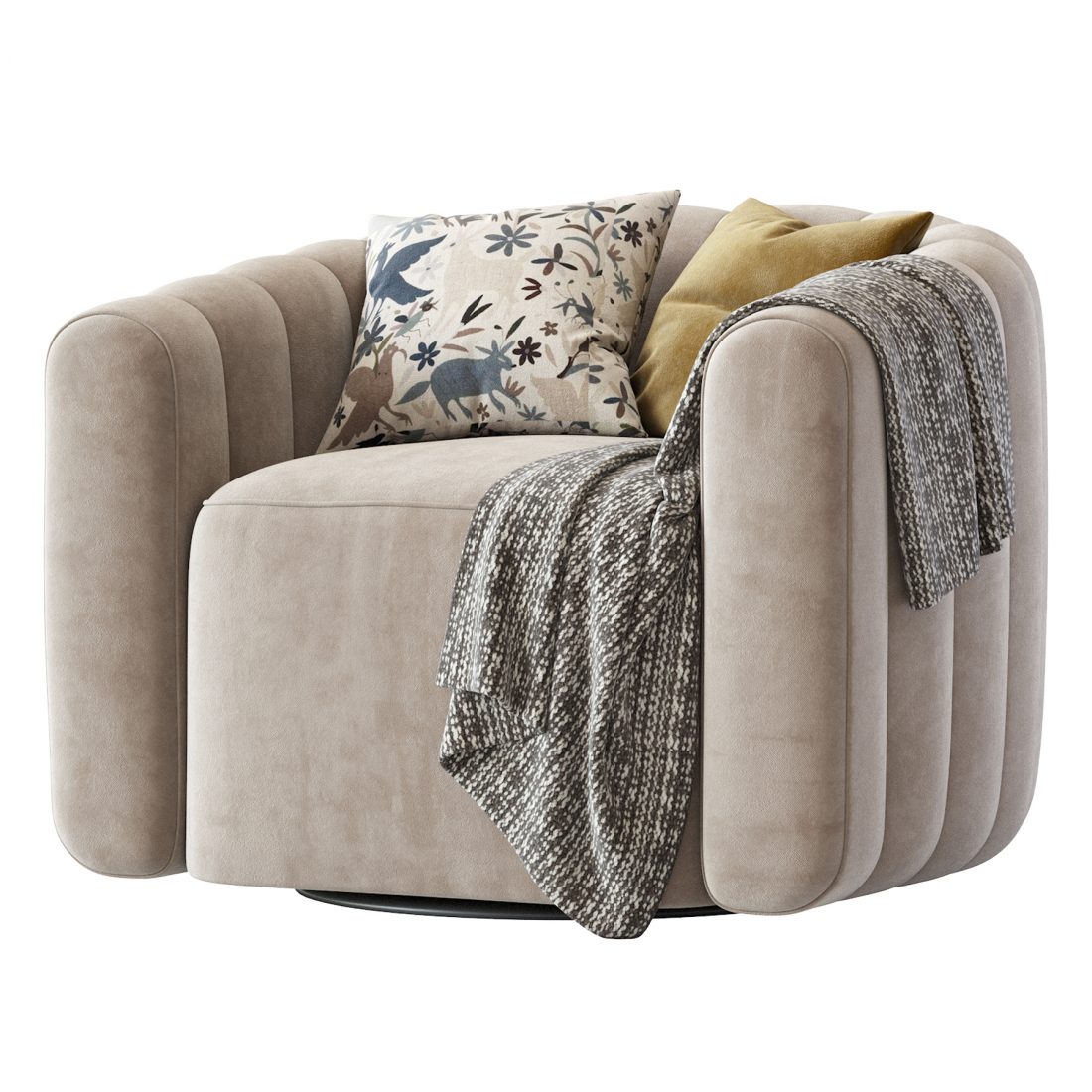 Fitz Swivel Chair - 3D Model for Corona
