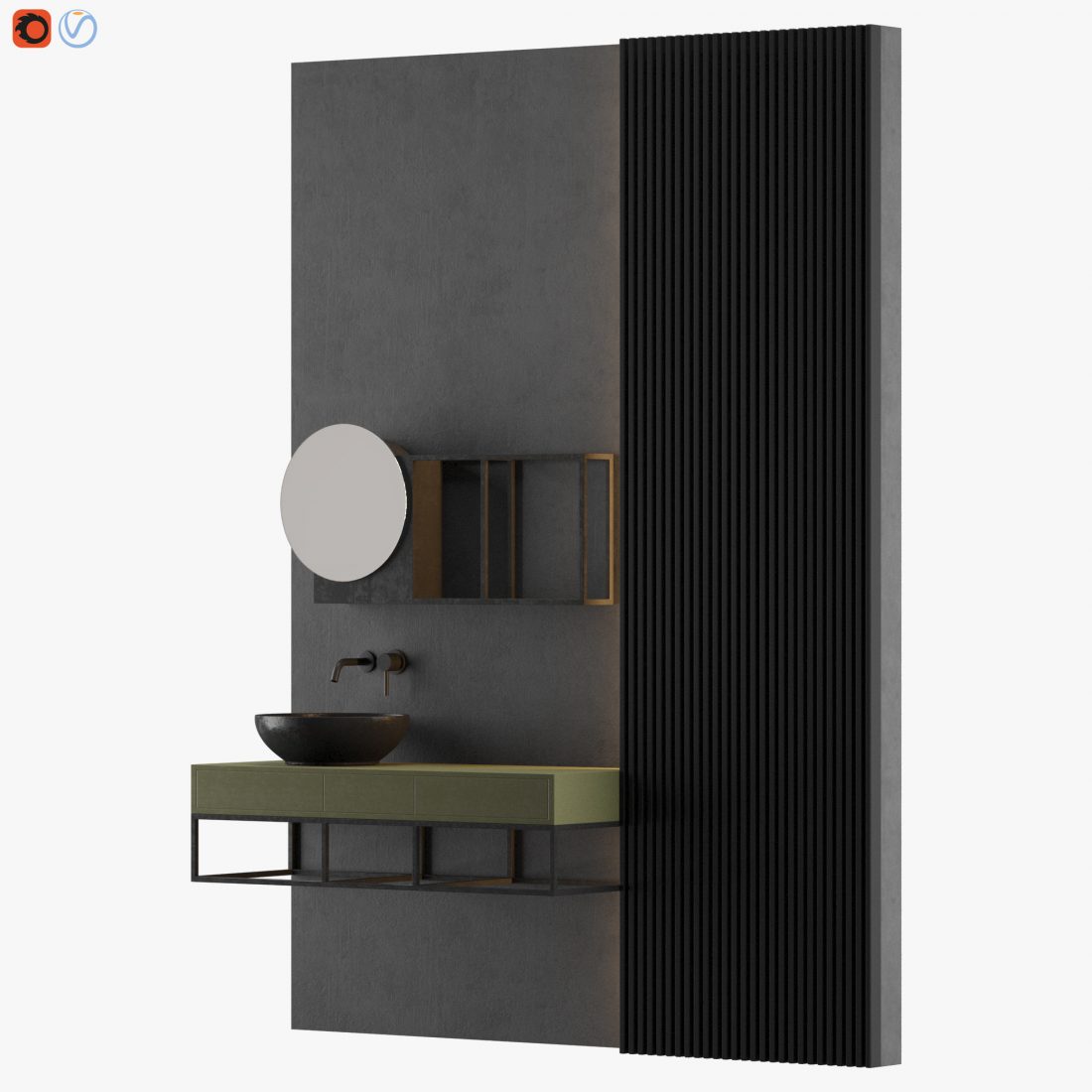 Modern - Gray Bathroom_18 - 3D Model for VRay, Corona