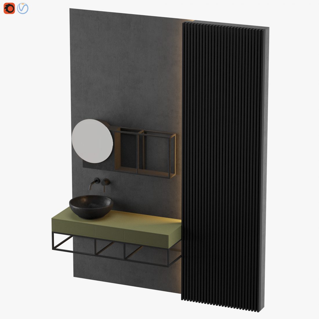 Modern - Gray Bathroom_18 - 3D Model for VRay, Corona