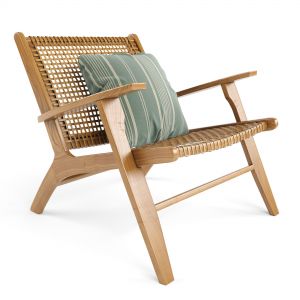 Noon Lounge Chair With Woven Rattan