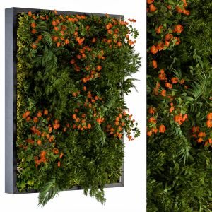 Vertical Garden Metal Frame - Orange Flower