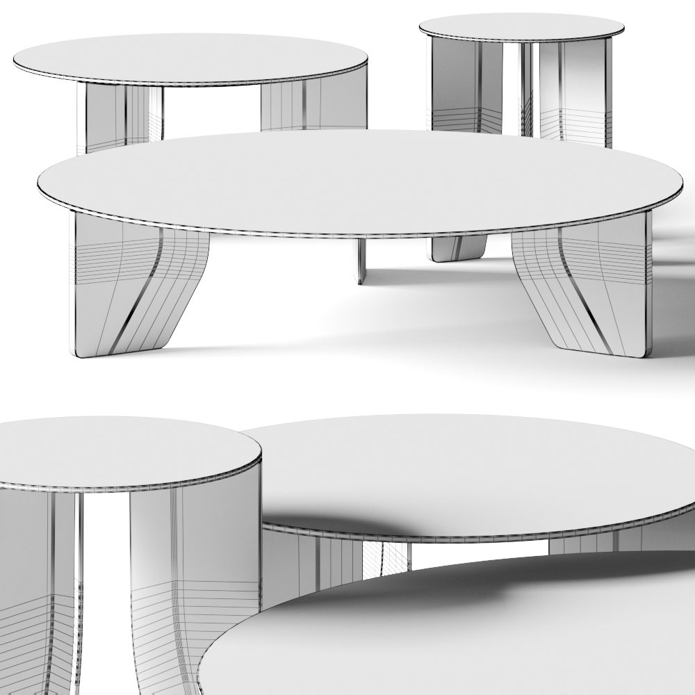 More Cut Coffee & Side Tables 3D Model for VRay, Corona | CGMood
