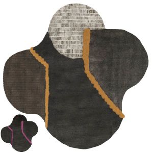2 Carpets Lunar Addiction Square Black By Cc-tapis
