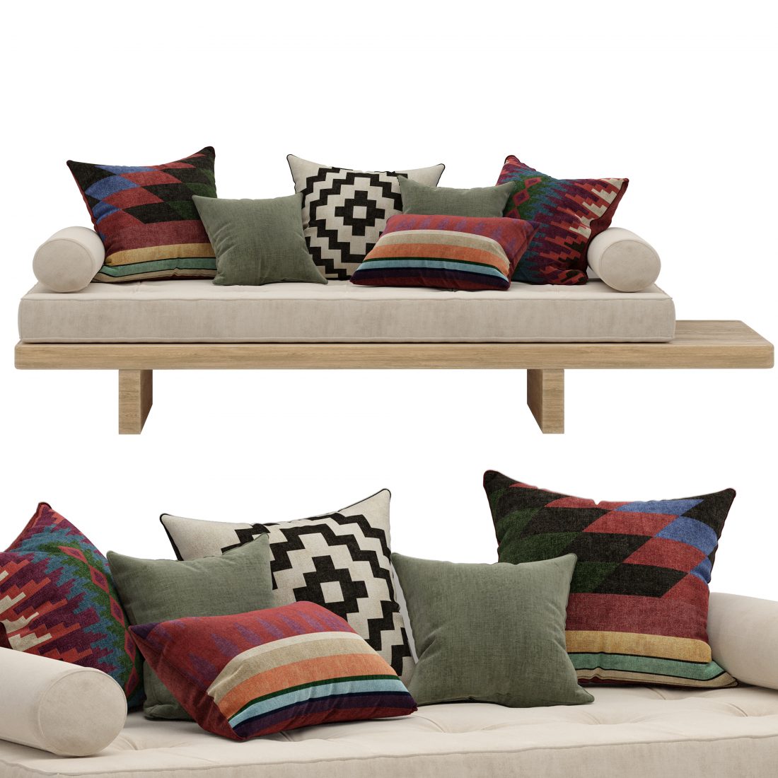 Wooden Divan 3D Model for Corona | CGMood