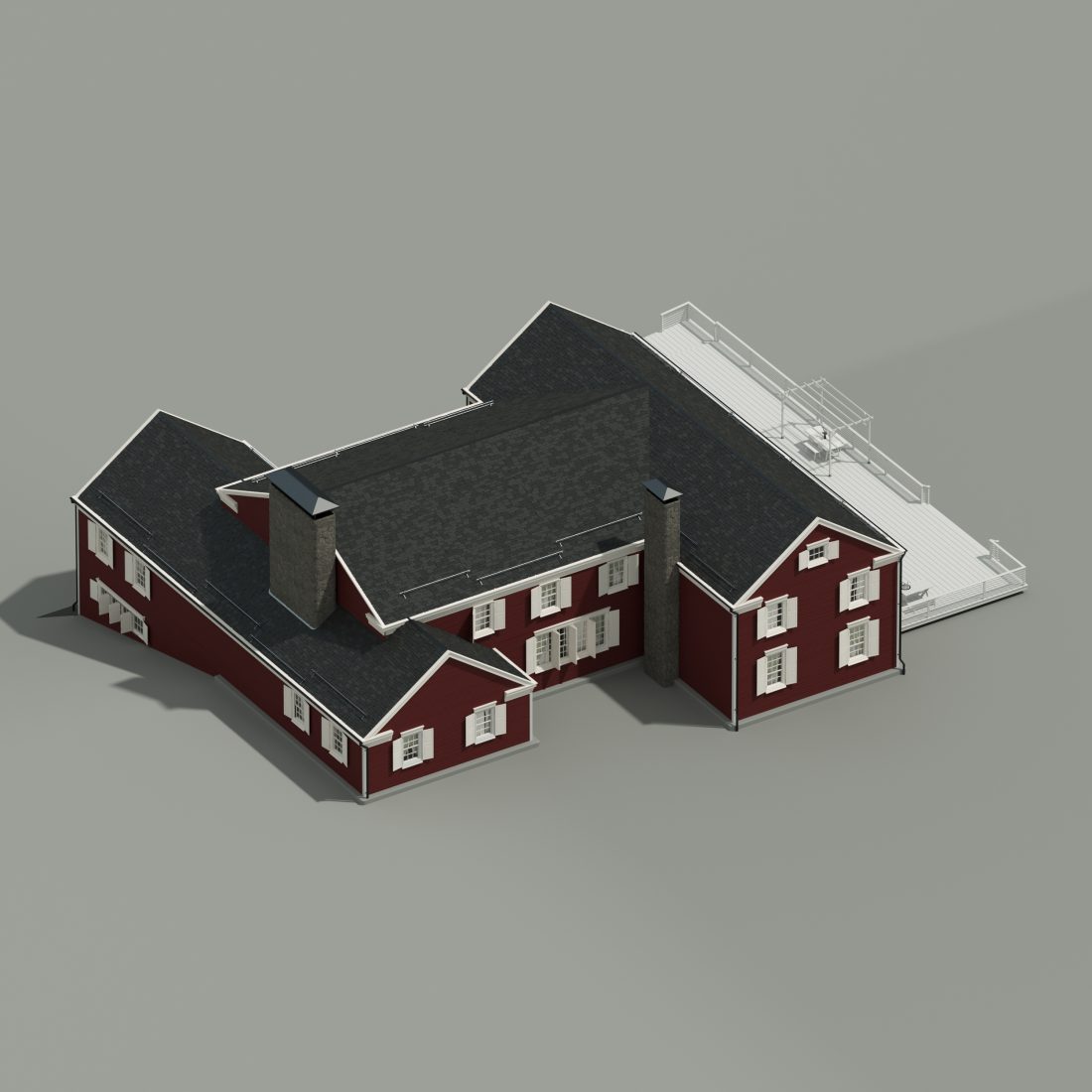 Hi Poly Norwegian House - 3D Model for Corona