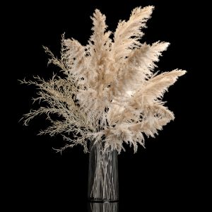 Bouquet Of Pampas Grass In A Vase, Dried Flowers