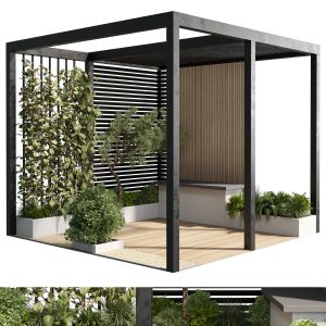 Landscape Furniture With Pergola And Roof Garden