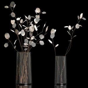 Bouquets Of Dried Flowers Lunaria In Vases