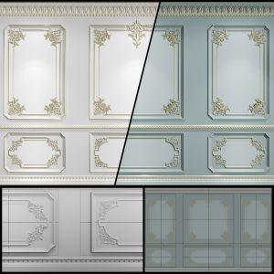 HQ Lowpoly Wall Molding | 2 Sets | 80 4K Maps