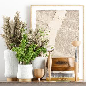Decorative Set 20 - Pampas And Picture Frame