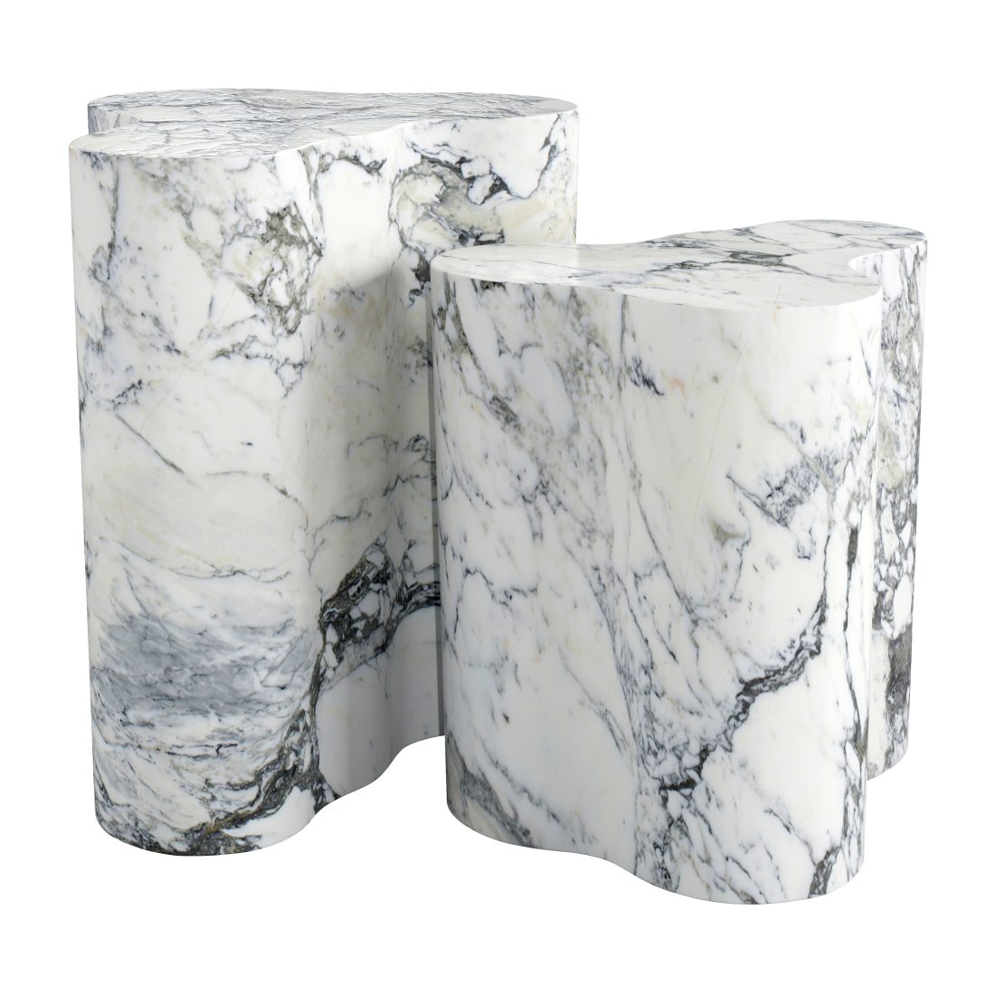 Candelabra Home Slab Marble Side Tables - 3D Model for VRay, Corona