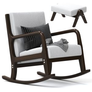 Rocking Chair Wooden High Resilience