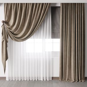 Hadi Curtain 63 Classic Curtain With Roman Blind