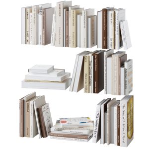 Set Of Books In Beige Colors