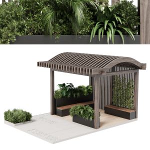 Landscape Furniture With Pergola And Roof Garden 1